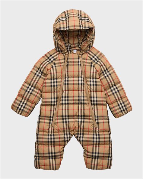 burberry snowsuit|baby check print snowsuit.